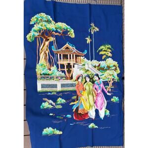 27"x41" Impressive Embroidered Wall Hanging on Tapestry Asian Decor